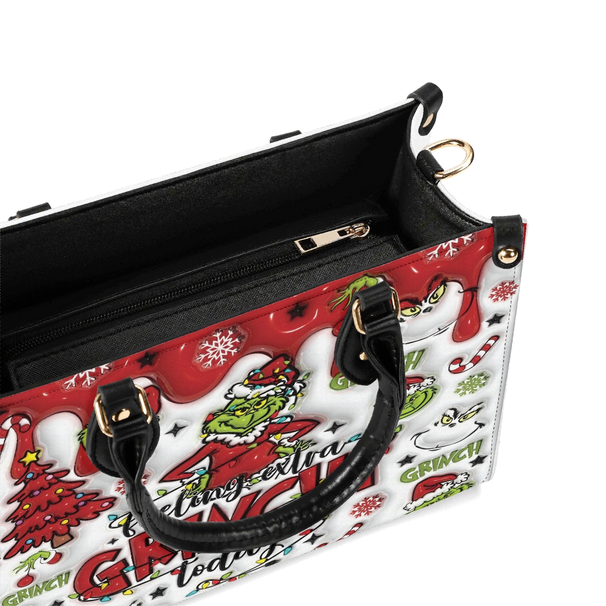 Holiday Vibes Handbag, Funny Christmas Handbag, Festive Character Tote Bag, Winter Party Shoulder Bag, Christmas Gifts