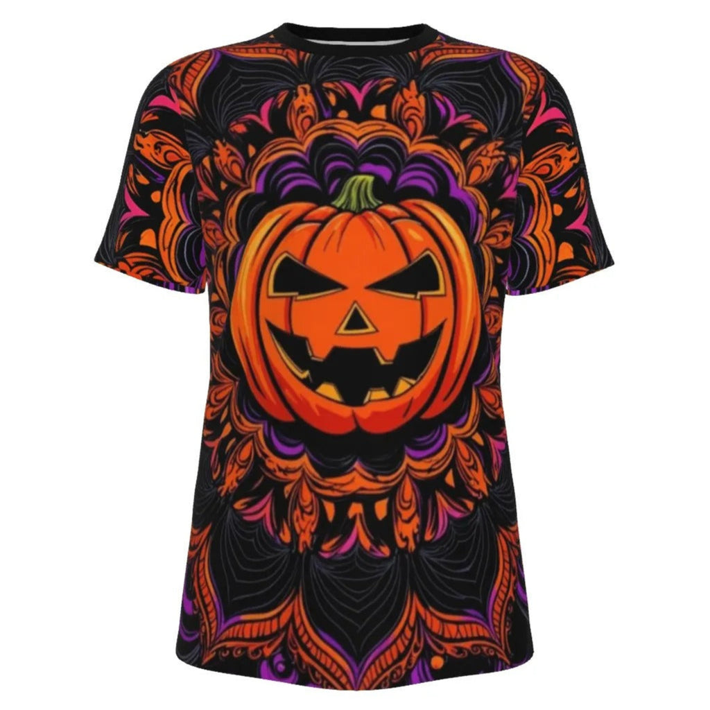 Pumpkin Mandala Magic Custom T Shirts, Halloween Costume Ideas, Spooky Mandala Art Shirt, Fall Festival Top, Pumpkin Carving Ideas