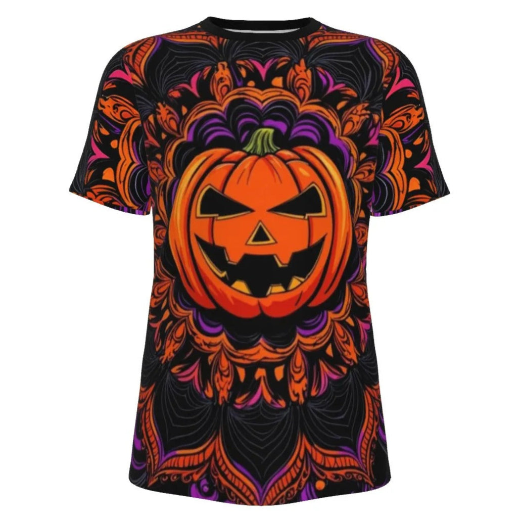 Pumpkin Mandala Magic Custom T Shirts, Halloween Costume Ideas, Spooky Mandala Art Shirt, Fall Festival Top, Pumpkin Carving Ideas