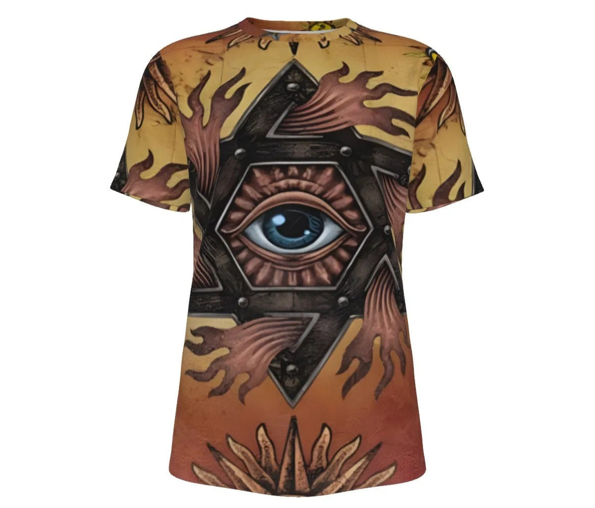 Mystic Eye Mandala T-Shirt, Sacred Geometry Graphic Tee, Spiritual Surrealism Shirt, Esoteric Visionary Art Clothing for Men & Women
