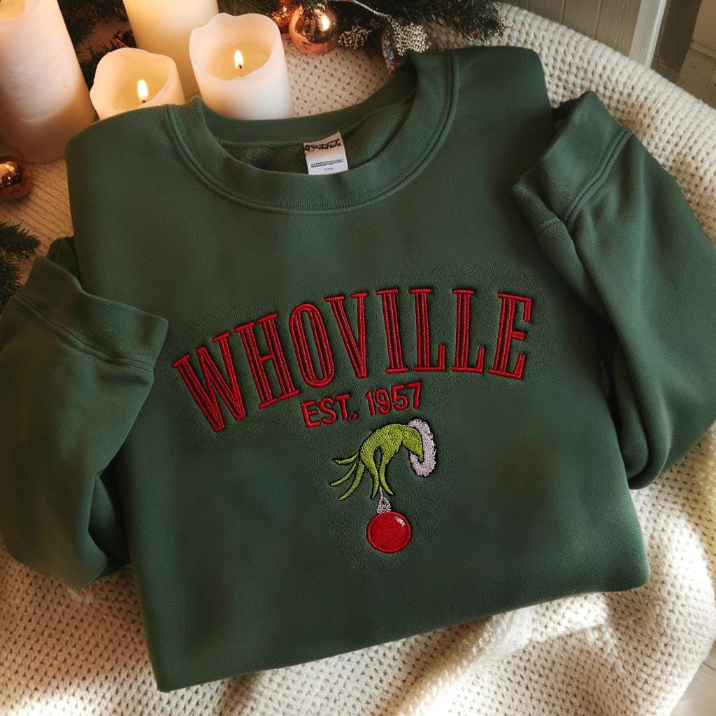 Christmas Embroidered Sweatshirt, Christmas Sweatshirt, Christmas Gifts for Friends, Christmas Gift, Funny Christmas Embroidered Sweatshirt EBAC57