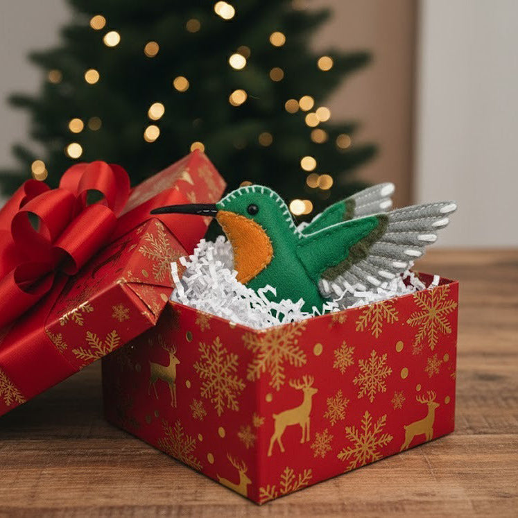 Personalized Hummingbird Ornament, Bird Ornament, Custom Name Keepsake, Handmade Ornament, Animal Keepsake Gift