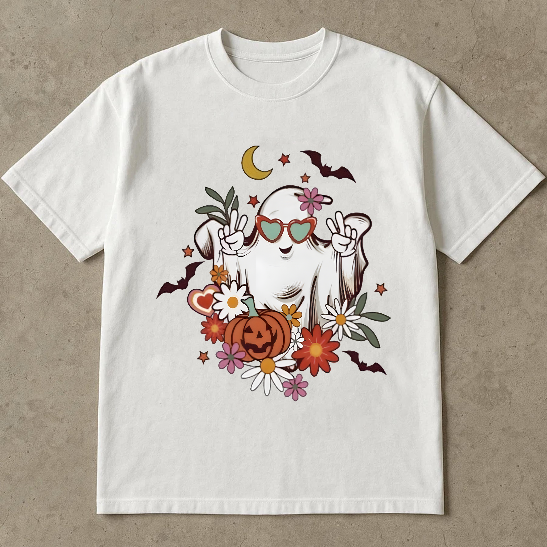 Minimalist Ghost Halloween Shirt, Cute Black and White Ghost Heart Tee, Aesthetic Spooky Season Shirt, Simple Halloween T-Shirt (Copy)