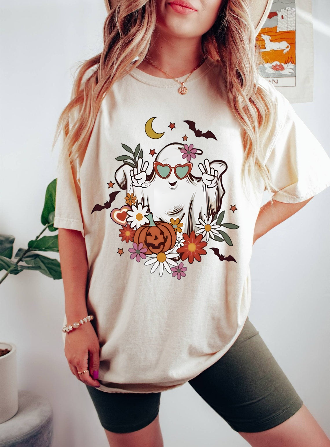 Minimalist Ghost Halloween Shirt, Cute Black and White Ghost Heart Tee, Aesthetic Spooky Season Shirt, Simple Halloween T-Shirt (Copy)