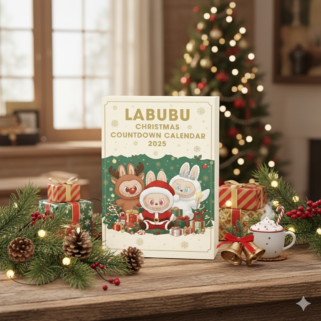 Labubu Advent Calendar 2025, 24 Days Christmas Countdown Box, Cute Character Collectible Gift Set, Holiday Surprise Toy Calendar
