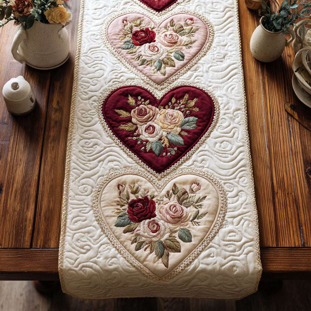Antique Rose Quilted Table Runner BTO2001004