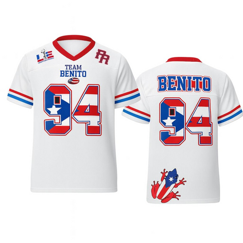 Benito Boricua Puerto Rico Football Jersey 94 – V-Neck Concert Outfit, Benito Bowl LX 2026