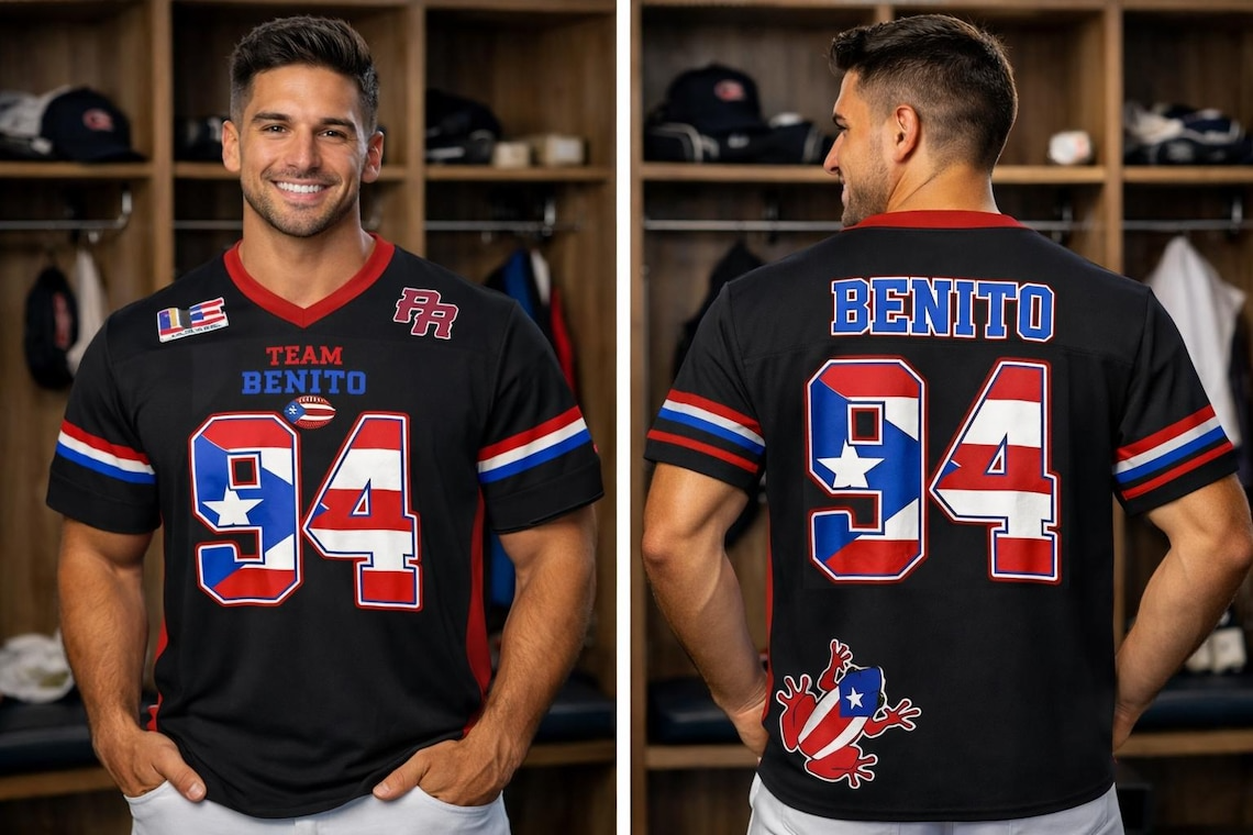 Benito Boricua Puerto Rico Football Jersey 94 – V-Neck Concert Outfit, Benito Bowl LX 2026