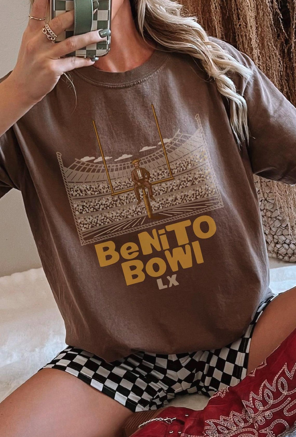 Benito Bowl Halftime Show 2026 Graphic Shirt, Heavyweight Garment Dyed Football Game Day Shirt, Vintage Sports Fan Tee