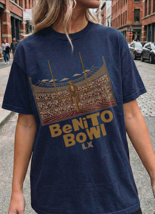 Benito Bowl Halftime Show 2026 Graphic Shirt, Heavyweight Garment Dyed Football Game Day Shirt, Vintage Sports Fan Tee