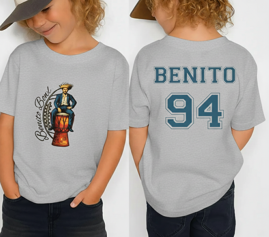 Benito Bowl Kids Graphic Shirt, Puerto Rico Football & Music Fan Tee