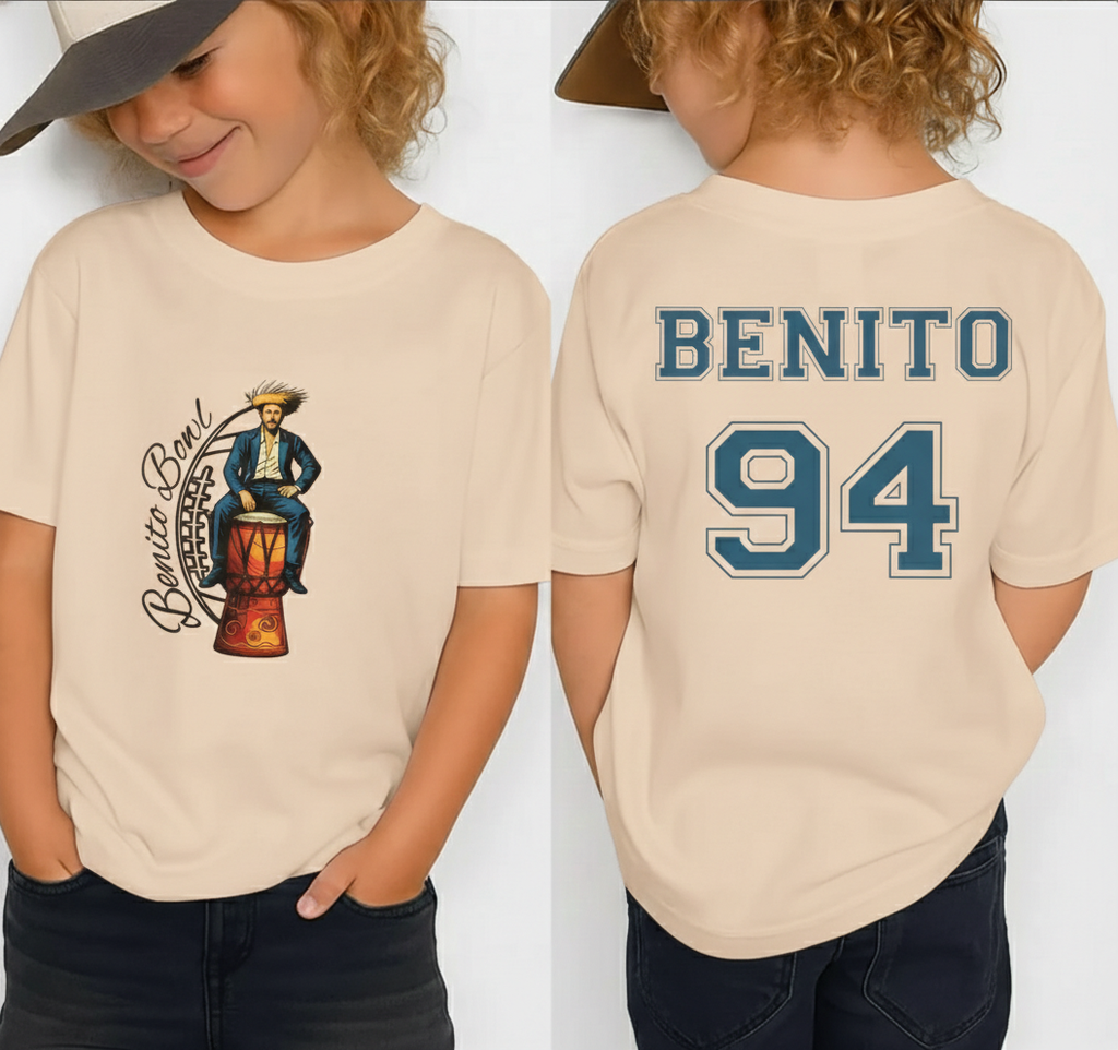 Benito Bowl Kids Graphic Shirt, Puerto Rico Football & Music Fan Tee