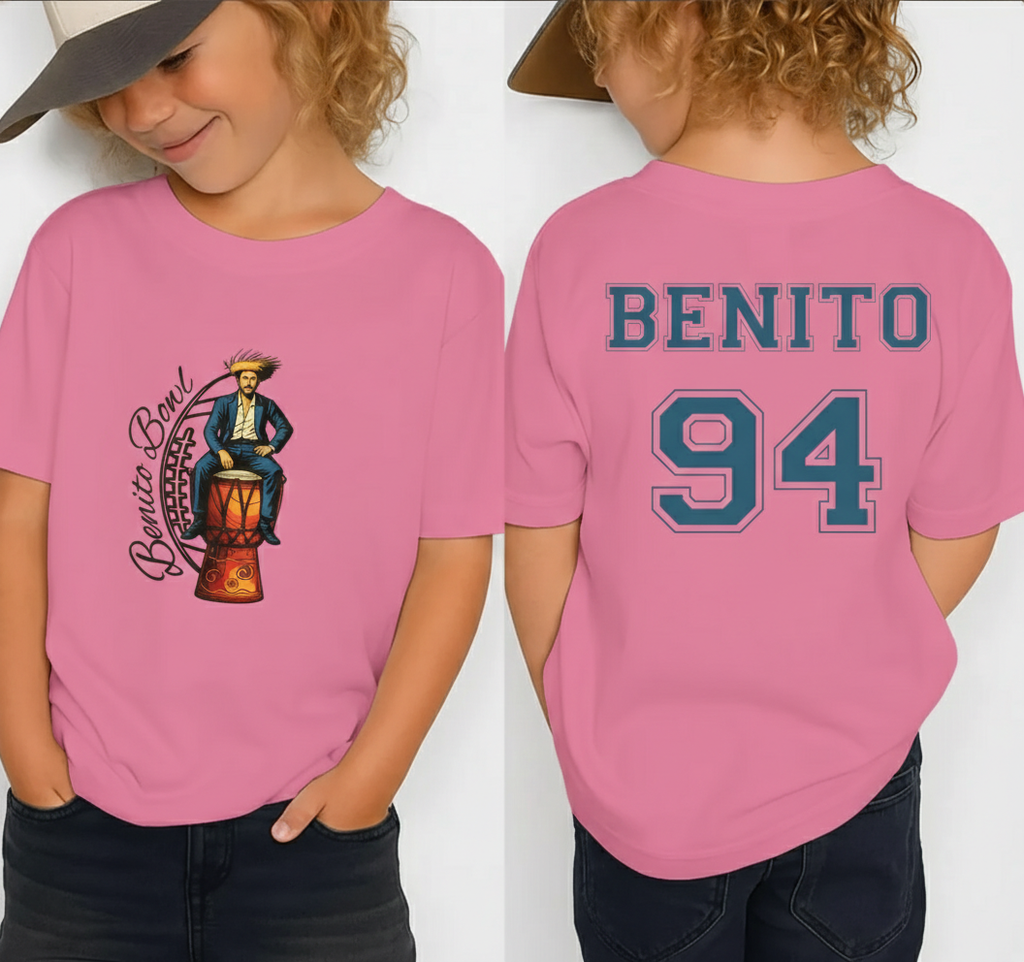 Benito Bowl Kids Graphic Shirt, Puerto Rico Football & Music Fan Tee