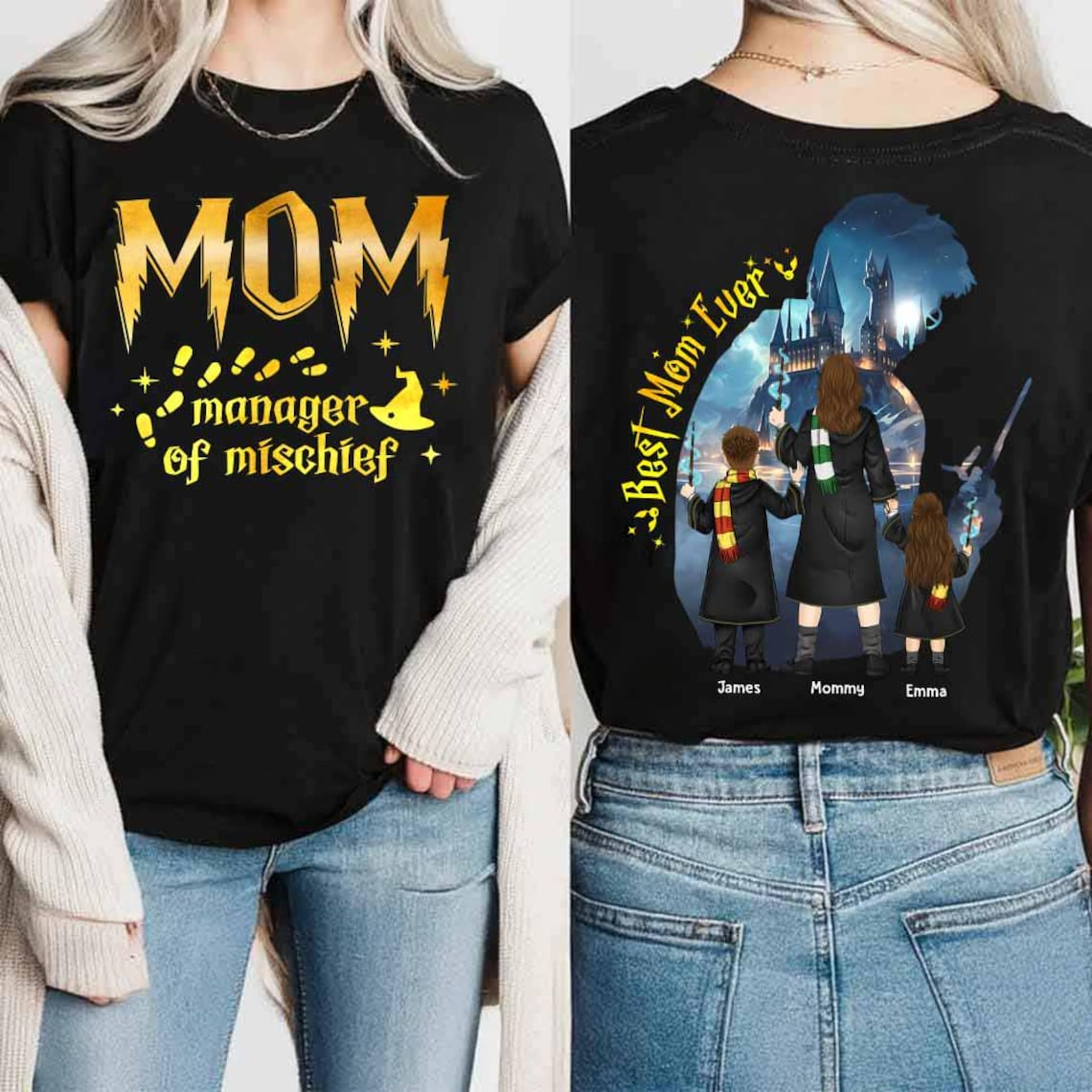 Best Mom Ever Custom Shirt, Magical Mom Shirt, Wizard Mom Shirt, Mom Manager of Mischief Shirt