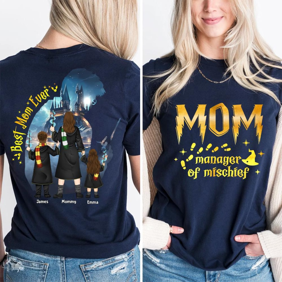 Best Mom Ever Custom Shirt, Magical Mom Shirt, Wizard Mom Shirt, Mom Manager of Mischief Shirt