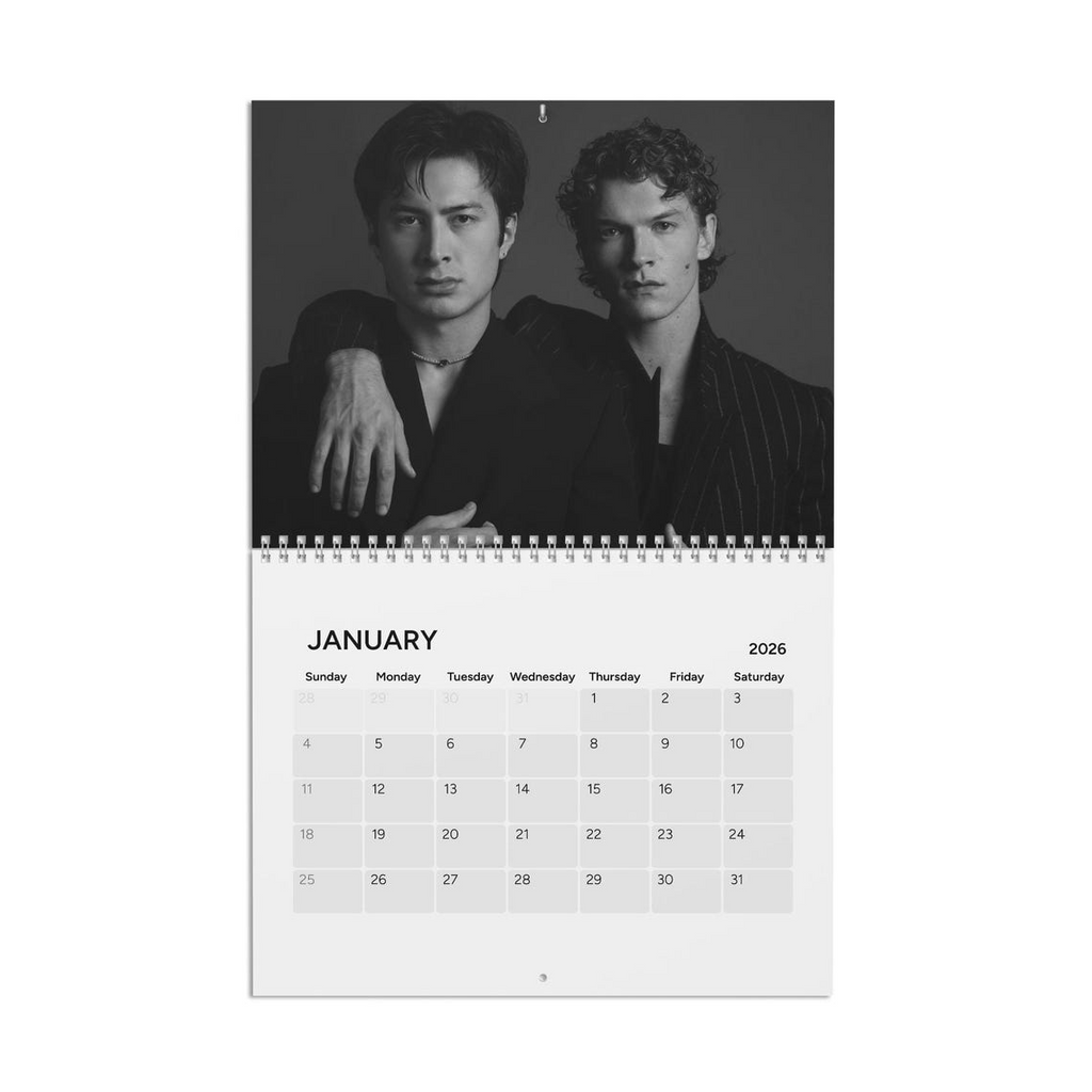 Black and White Heated Rivalry Hockey Calendar 2026 - Hollanov Wall Calendar - Romance Fan Decor