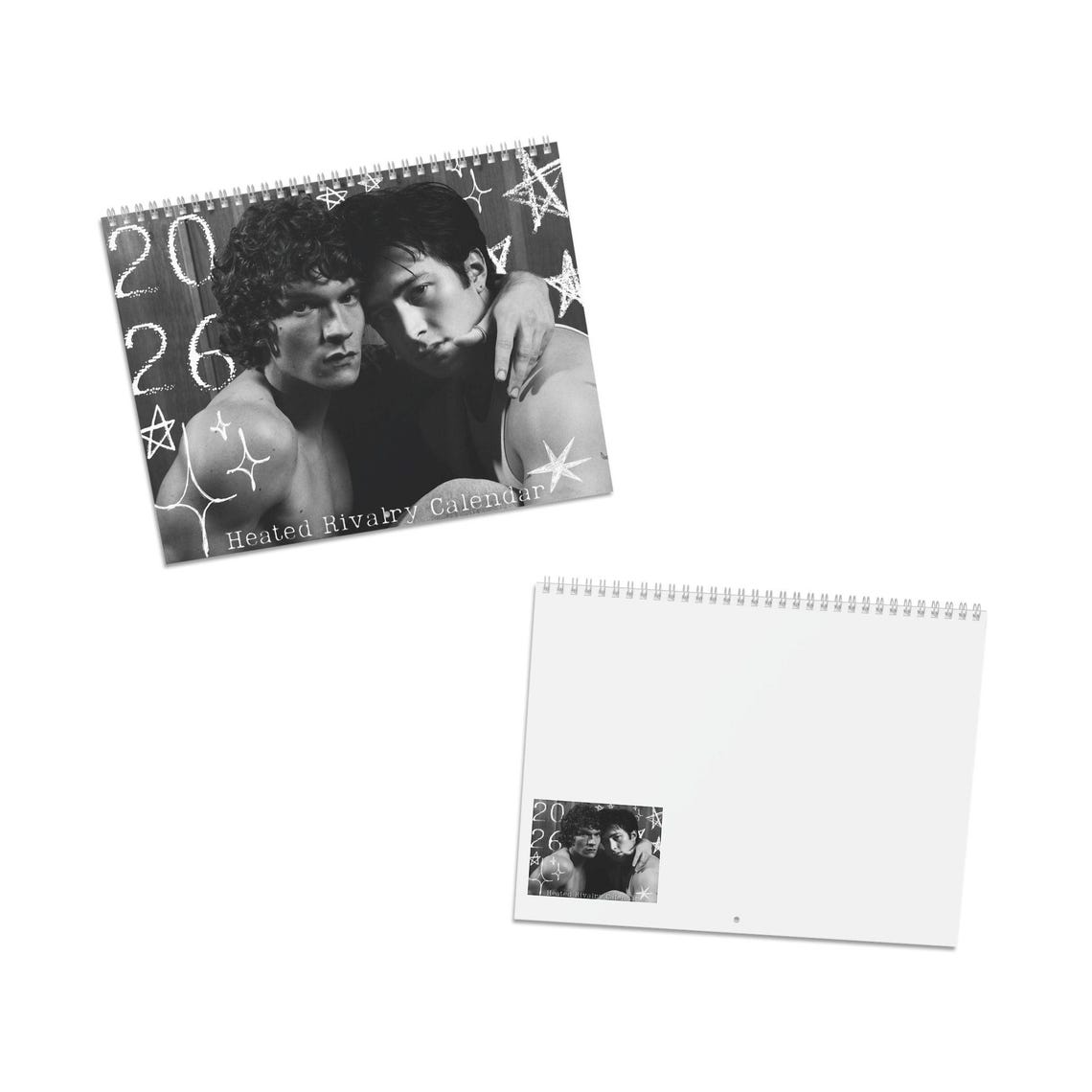 Black and White Heated Rivalry Hockey Calendar 2026 - Hollanov Wall Calendar - Romance Fan Decor