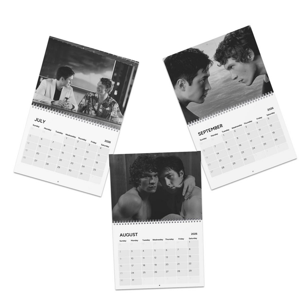 Black and White Heated Rivalry Hockey Calendar 2026 - Hollanov Wall Calendar - Romance Fan Decor