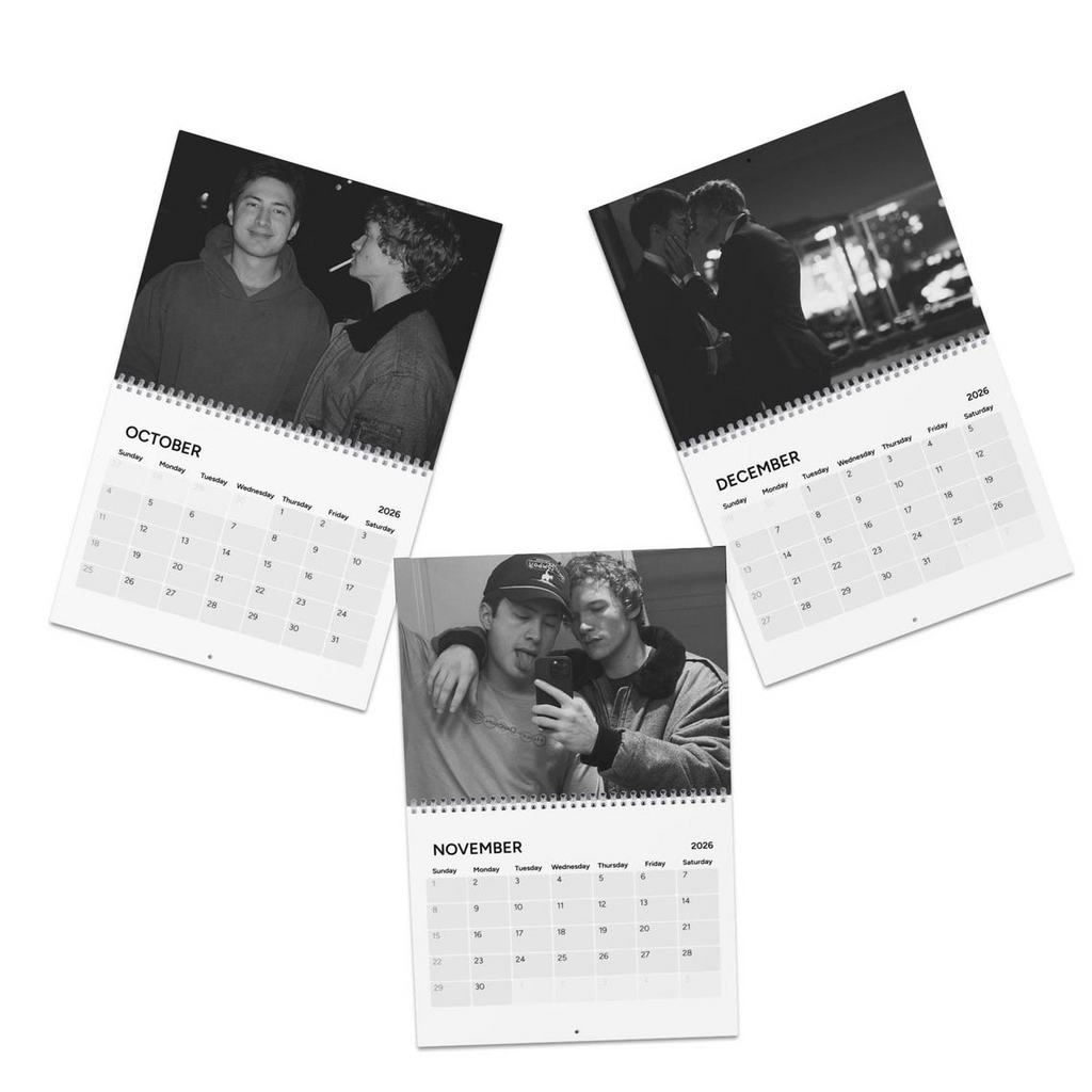 Black and White Heated Rivalry Hockey Calendar 2026 - Hollanov Wall Calendar - Romance Fan Decor
