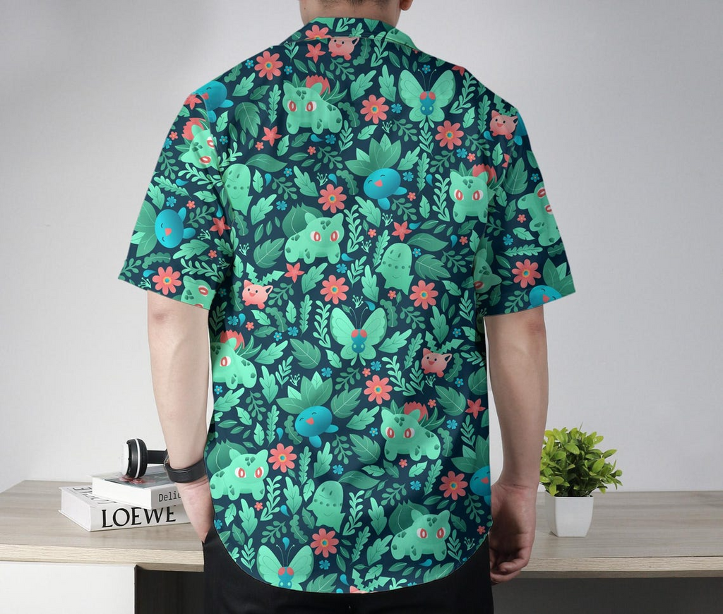 Bulbasaur Oddish Hawaiian Shirt - Tropical Button-Up Shirt & Summer Hawaii Set