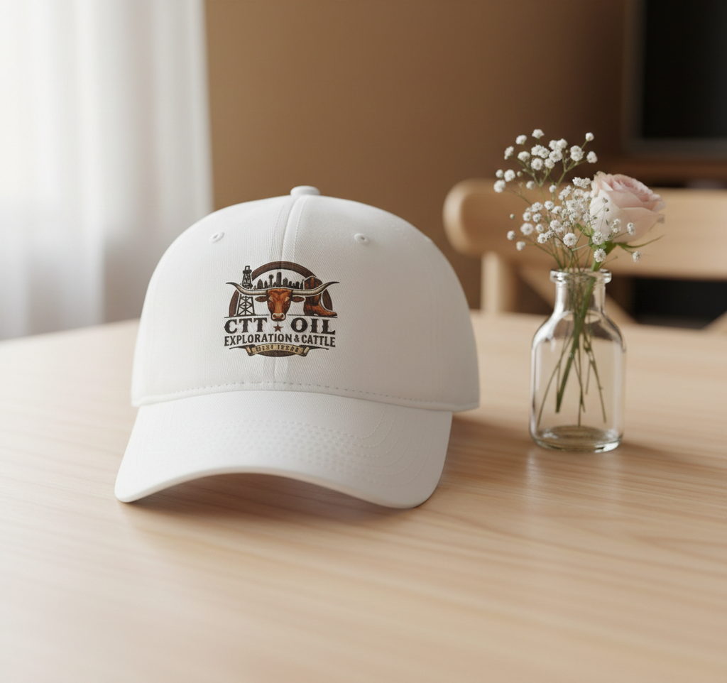 CTT Oil Exploration & Cattle Logo Baseball Cap, Landman Cap