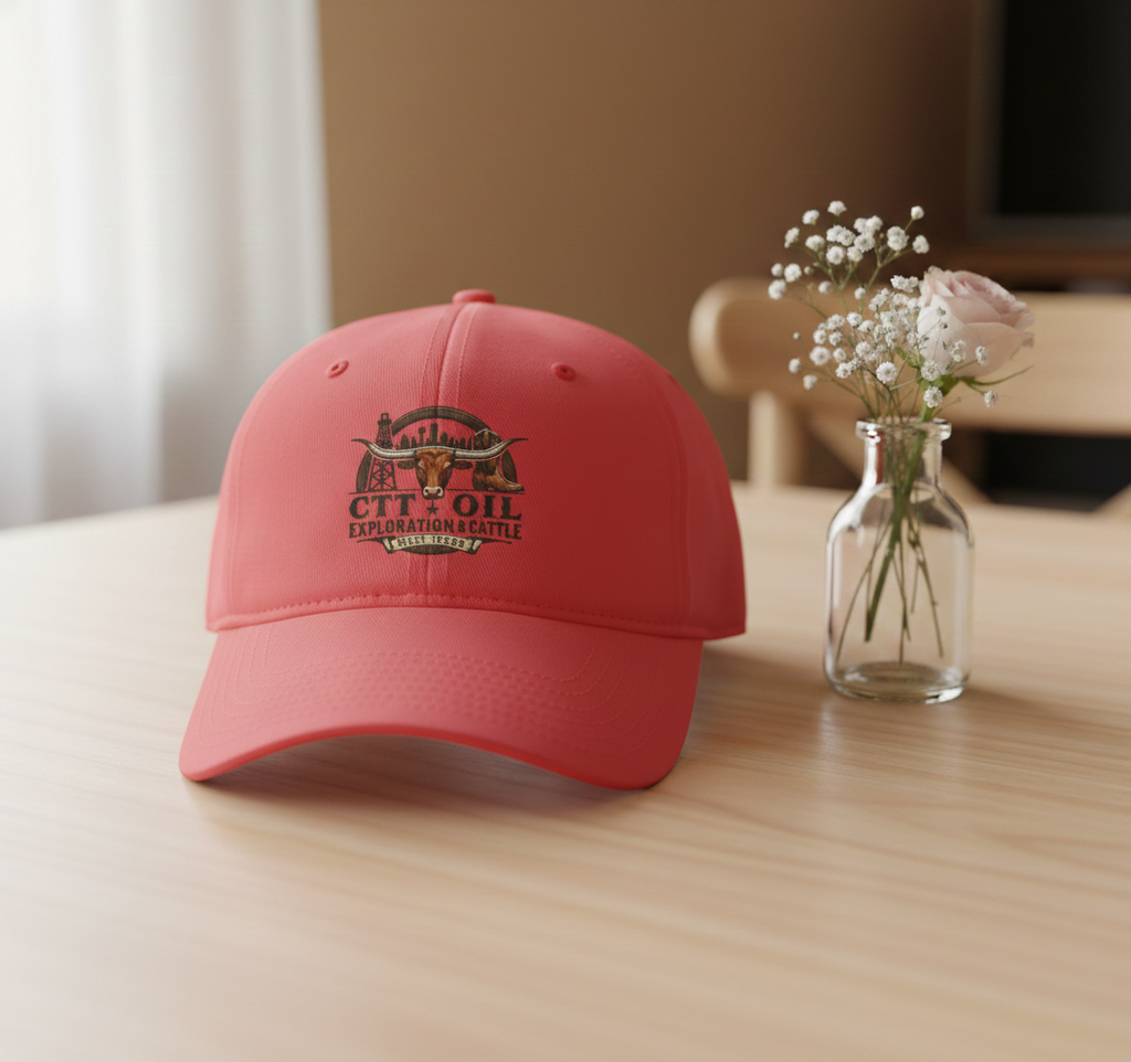 CTT Oil Exploration & Cattle Logo Baseball Cap, Landman Cap