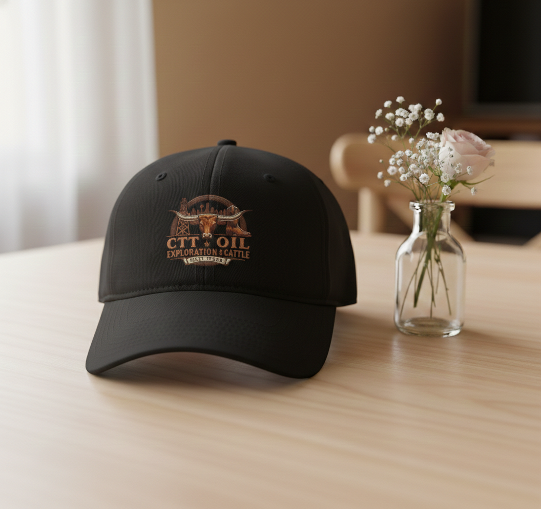 CTT Oil Exploration & Cattle Logo Baseball Cap, Landman Cap