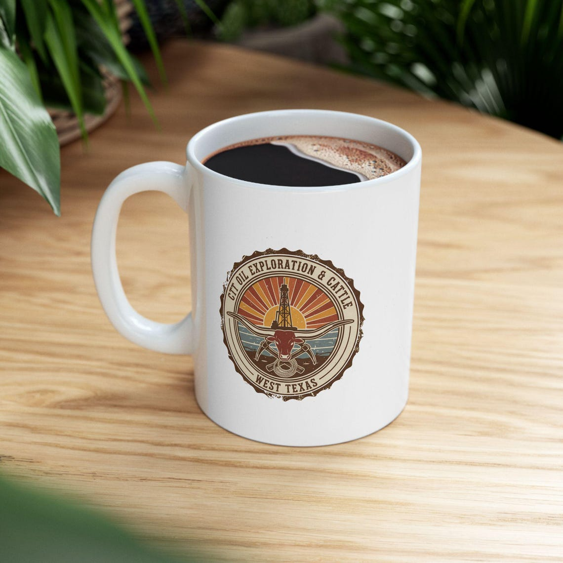 CTT Oil Exploration & Cattle Logo Ceramic Mug – West Texas Custom Coffee Cup