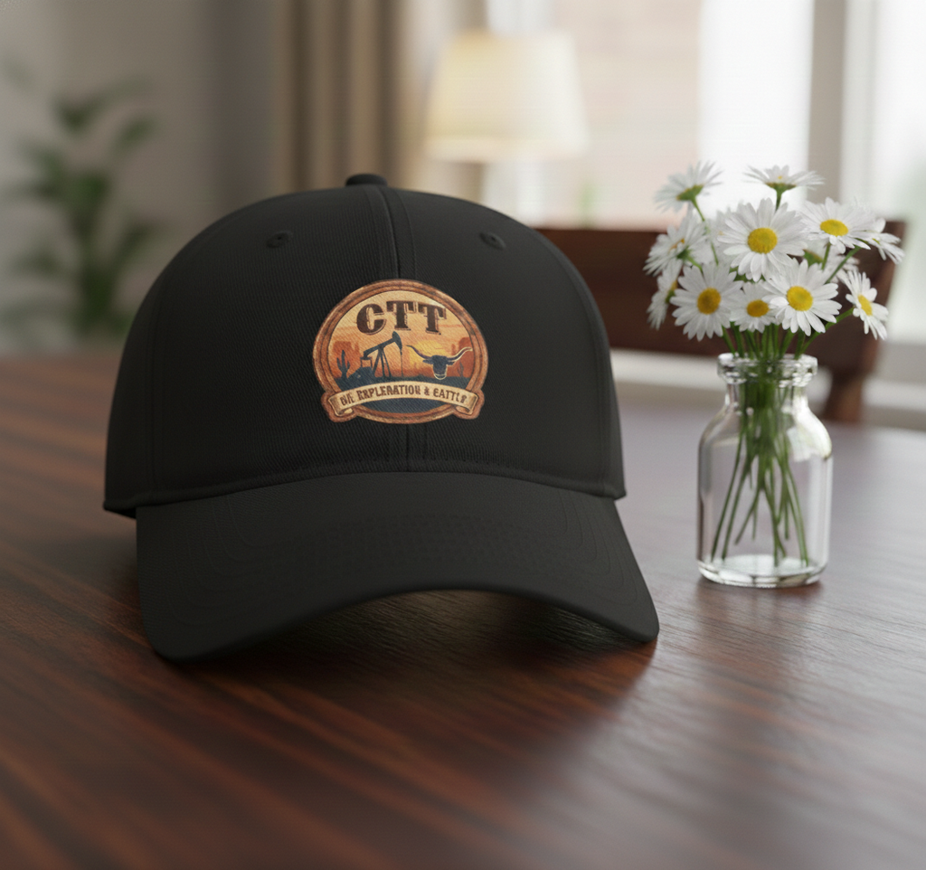 CTT Oil Exploration & Cattle West Texas Logo Low Profile Baseball Cap – Landman Hat