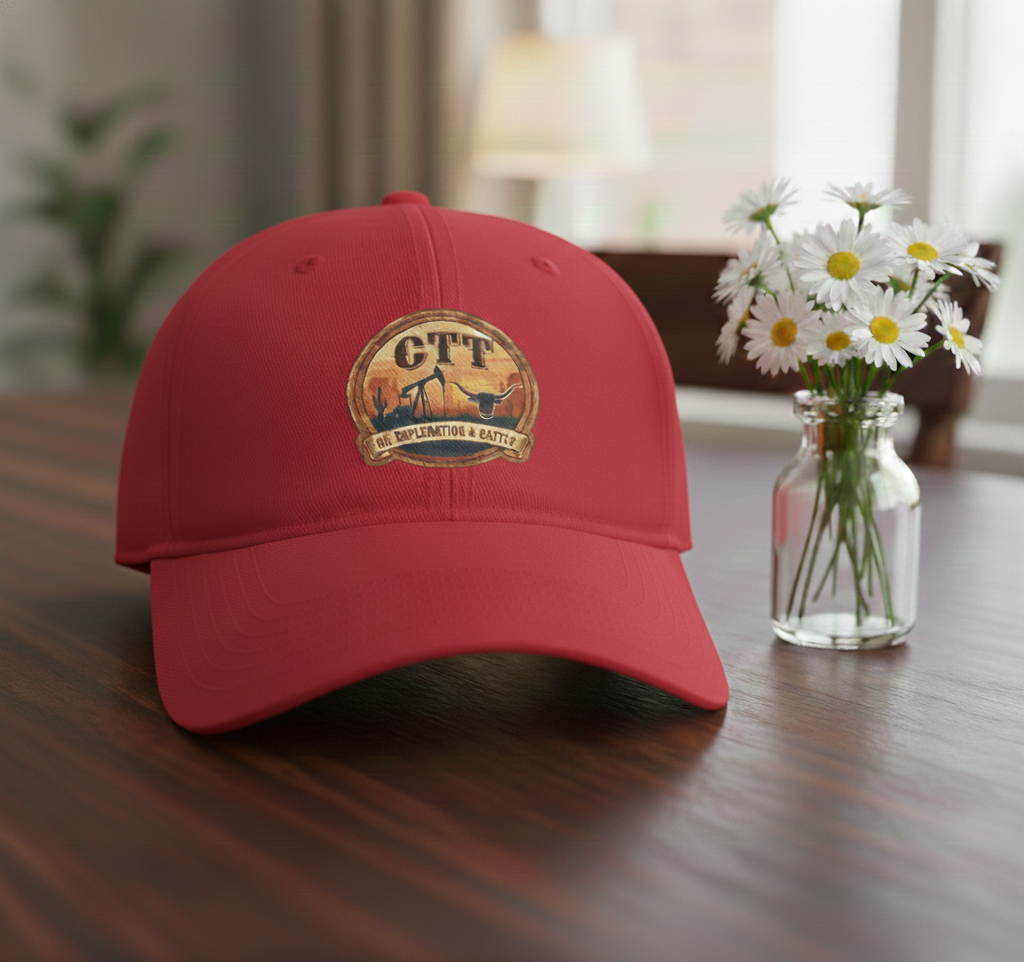 CTT Oil Exploration & Cattle West Texas Logo Low Profile Baseball Cap – Landman Hat