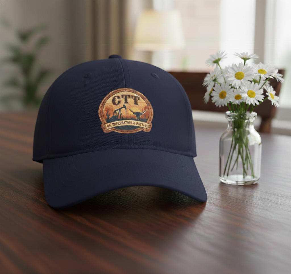 CTT Oil Exploration & Cattle West Texas Logo Low Profile Baseball Cap – Landman Hat