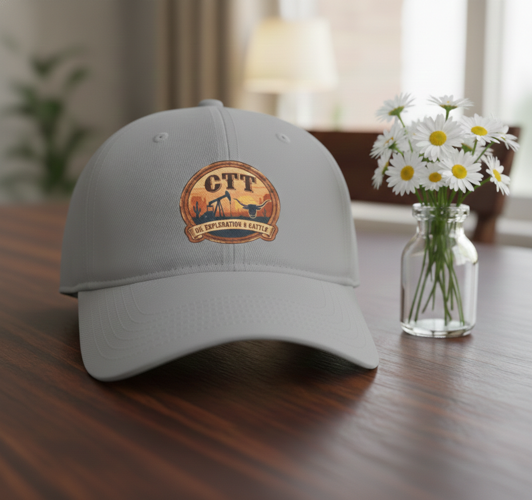 CTT Oil Exploration & Cattle West Texas Logo Low Profile Baseball Cap – Landman Hat
