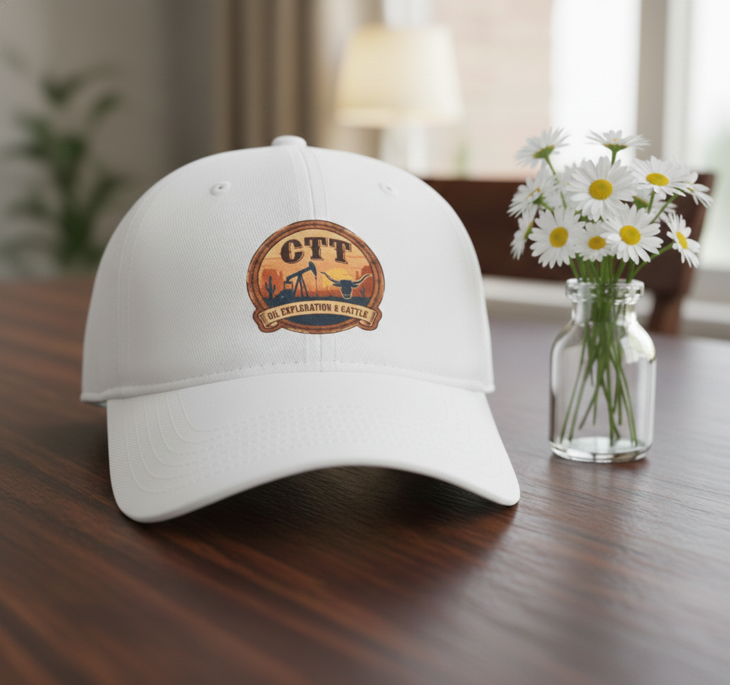 CTT Oil Exploration & Cattle West Texas Logo Low Profile Baseball Cap – Landman Hat