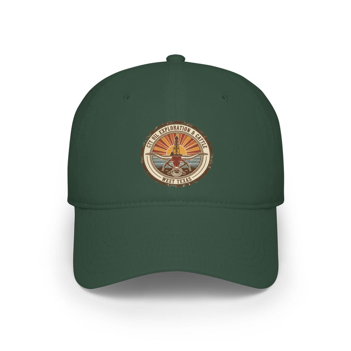 CTT Oil Exploration & Cattle West Texas Logo Low Profile Baseball Cap – Landman Hat