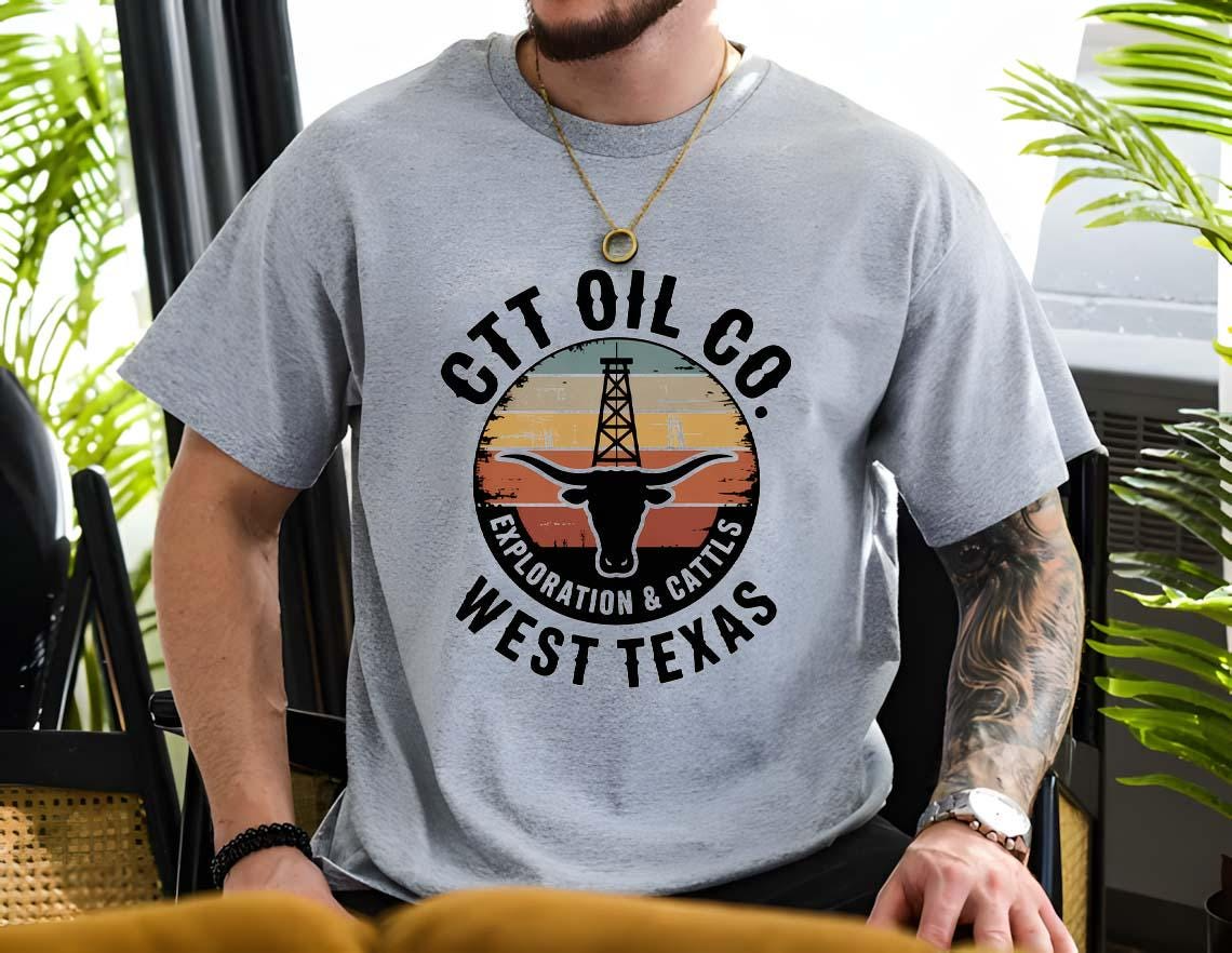 CTT Oil Co Exploration & Cattle West Texas Shirt – Vintage Oilfield Ranch Western Landman Tee