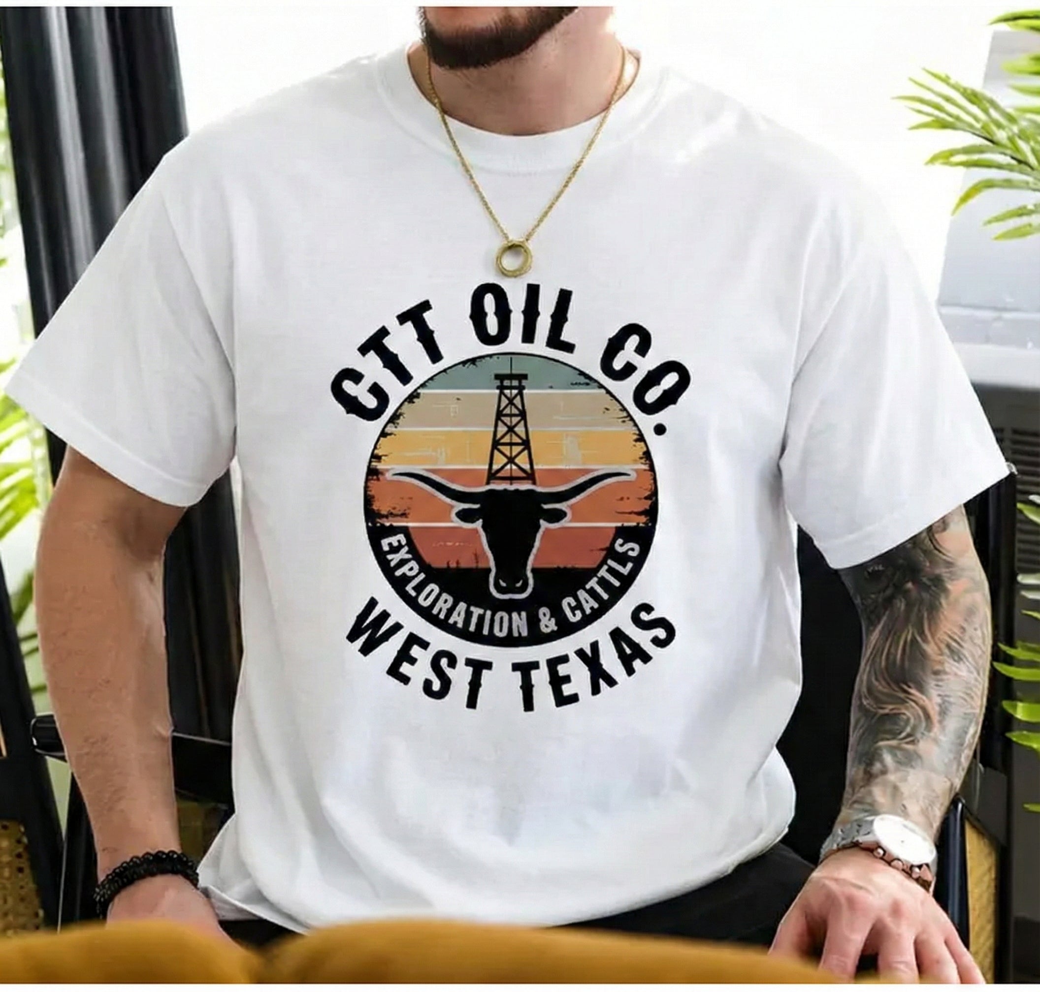 CTT Oil Co Exploration & Cattle West Texas Shirt – Vintage Oilfield Ranch Western Landman Tee