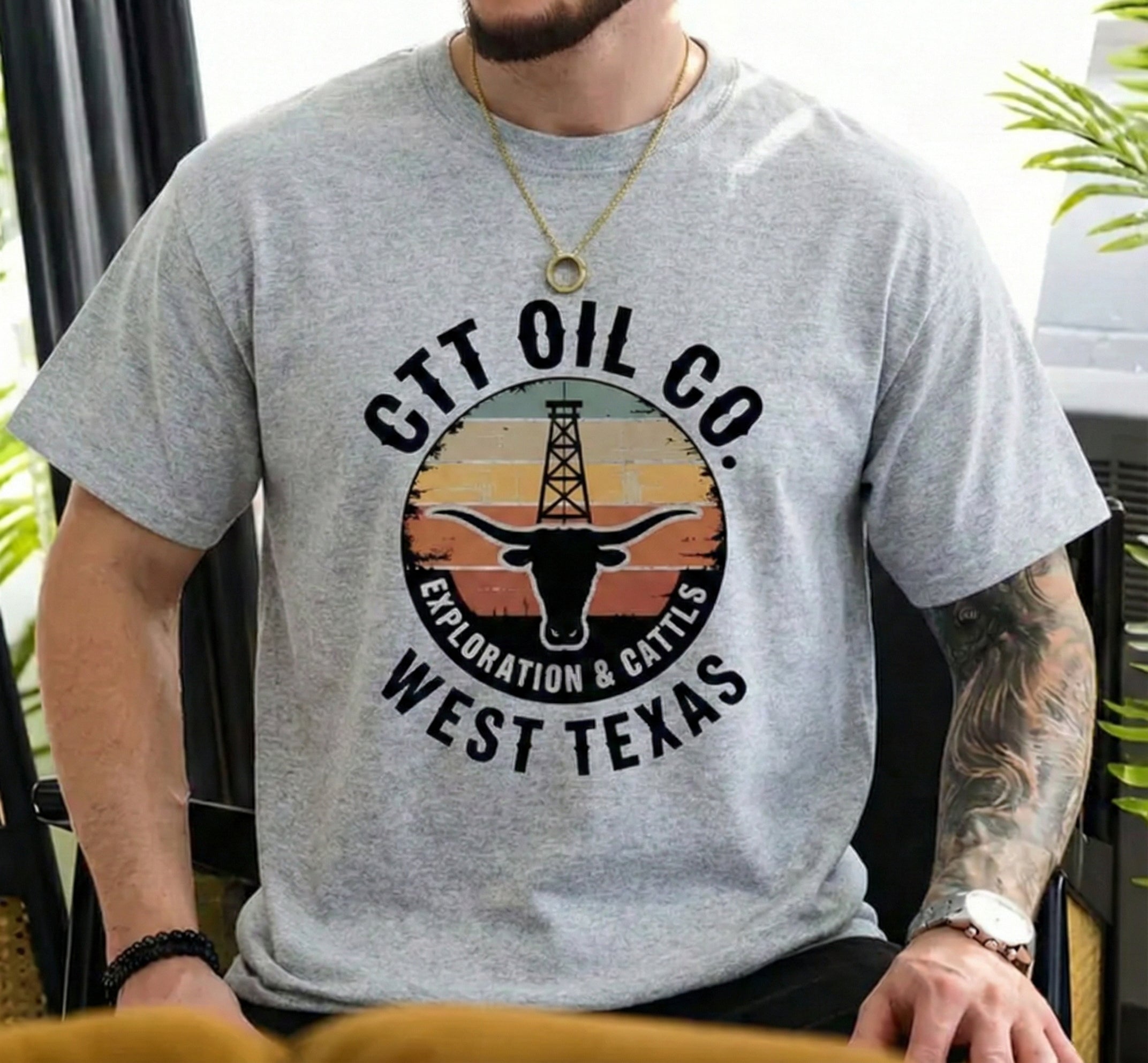 CTT Oil Co Exploration & Cattle West Texas Shirt – Vintage Oilfield Ranch Western Landman Tee
