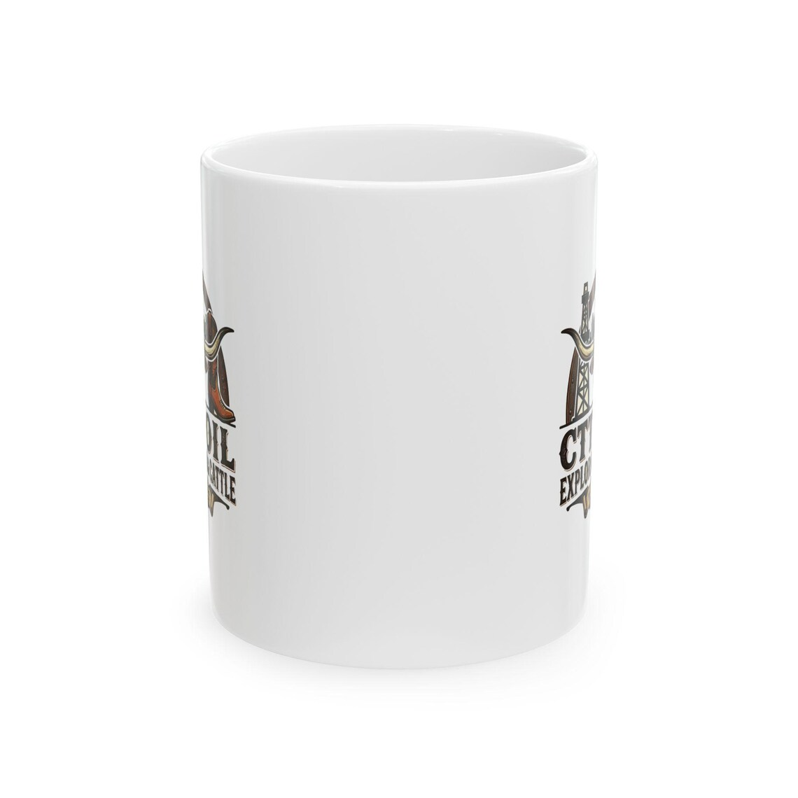 CTT Oil Exploration & Cattle Logo Ceramic Coffee Mug – West Texas Custom Coffee Cup
