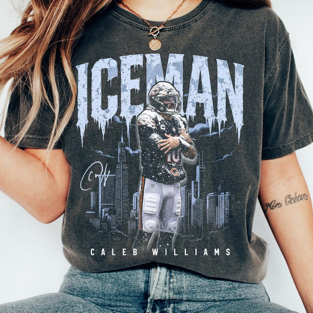 Caleb Williams Iceman Football Shirt, Vintage Game Day Graphic Tee, Streetwear Sports Top