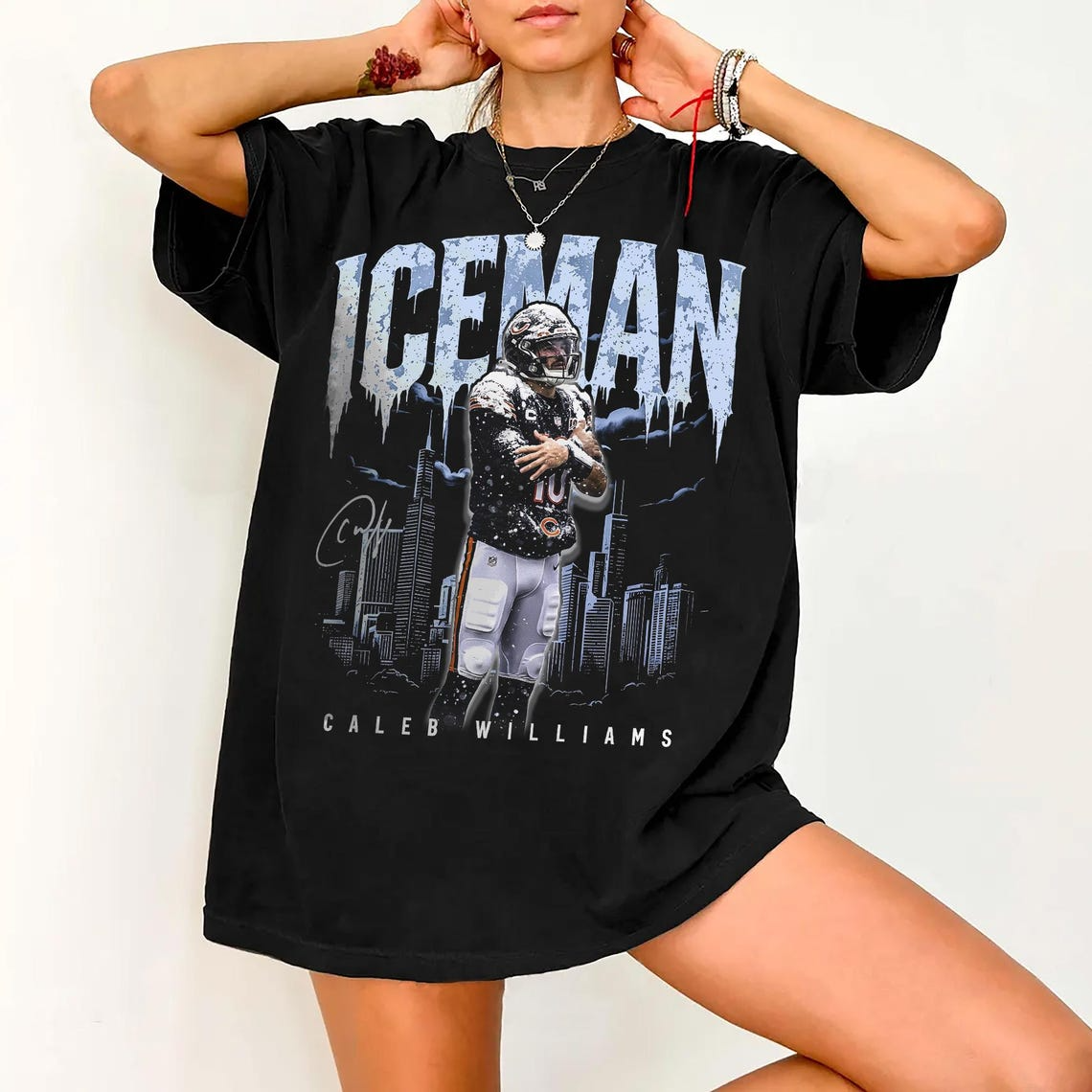 Caleb Williams Iceman Football Shirt, Vintage Game Day Graphic Tee, Streetwear Sports Top