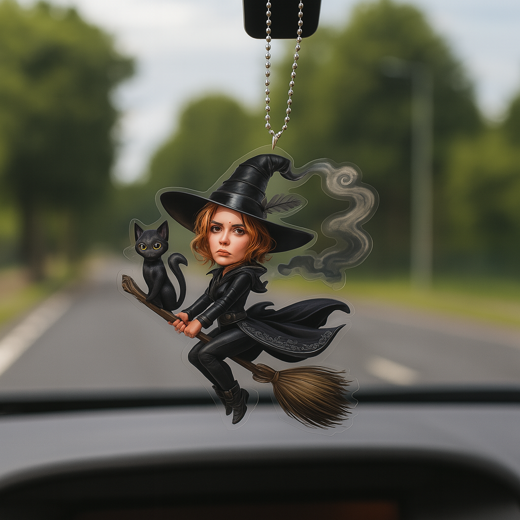 Custom Witch Statue, Jewelry, Caricature Portrait, Desk Nameplate, Personalized Witch Halloween Horror Gift, Acrylic Decorative Office Signs