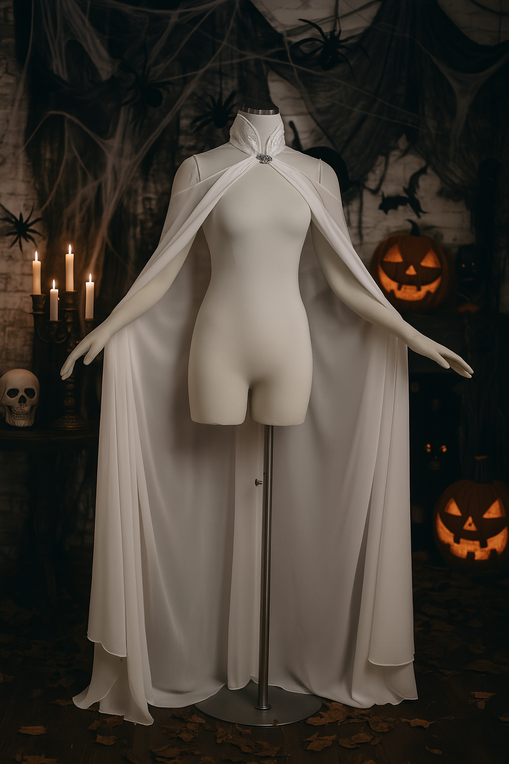 Halloween Costumes, Black Gothic Hooded Cape, Witch Cloak for Halloween, Long Vampire Cloak for Women