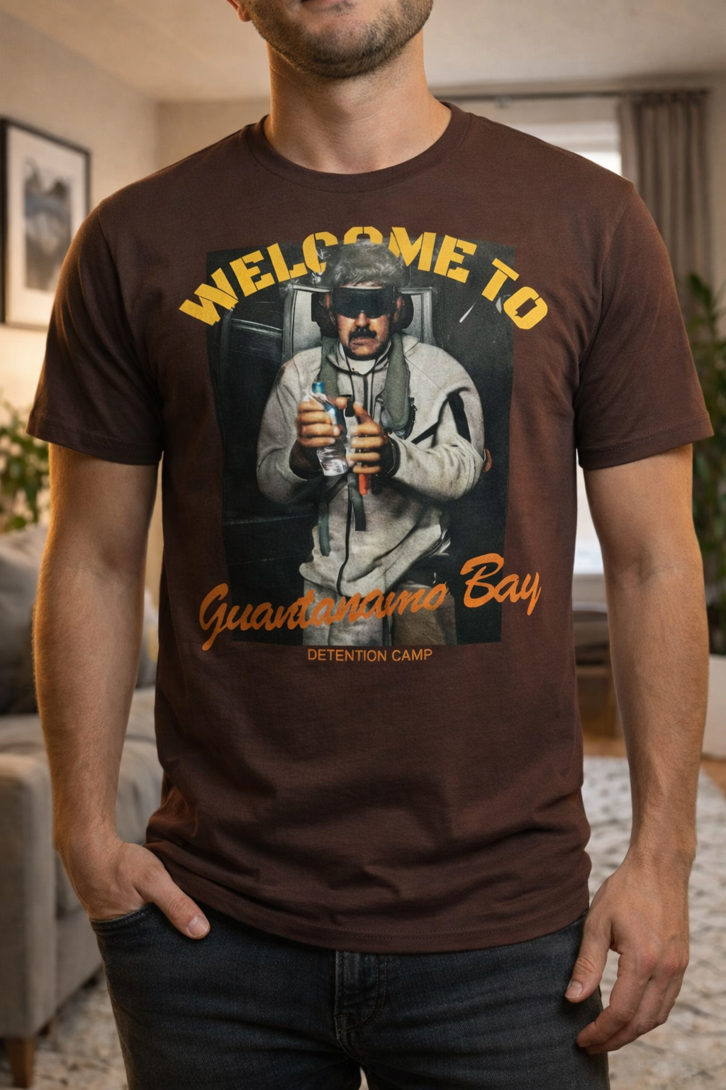 Welcome to Guantanamo Bay T-Shirt, Political Satire Graphic Tee, Bold Statement Shirt, Unisex Streetwear Apparel