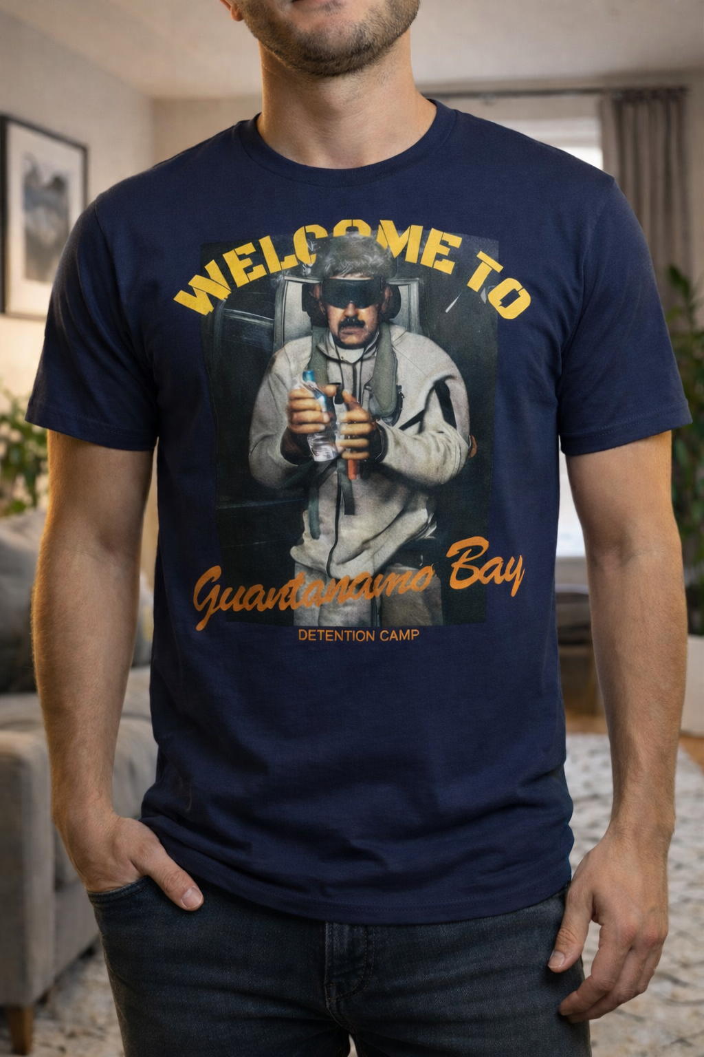 Welcome to Guantanamo Bay T-Shirt, Political Satire Graphic Tee, Bold Statement Shirt, Unisex Streetwear Apparel