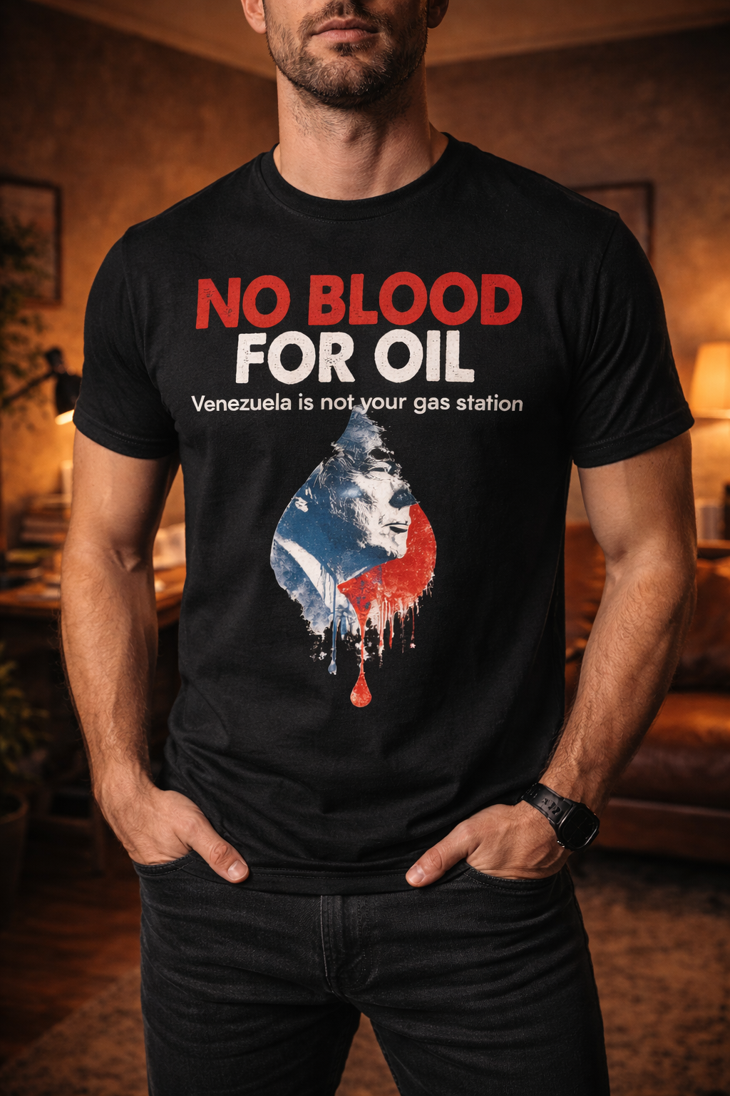 No Blood For Oil T-Shirt, Political Protest Graphic Tee, Anti War Statement Shirt, Unisex Activist Streetwear