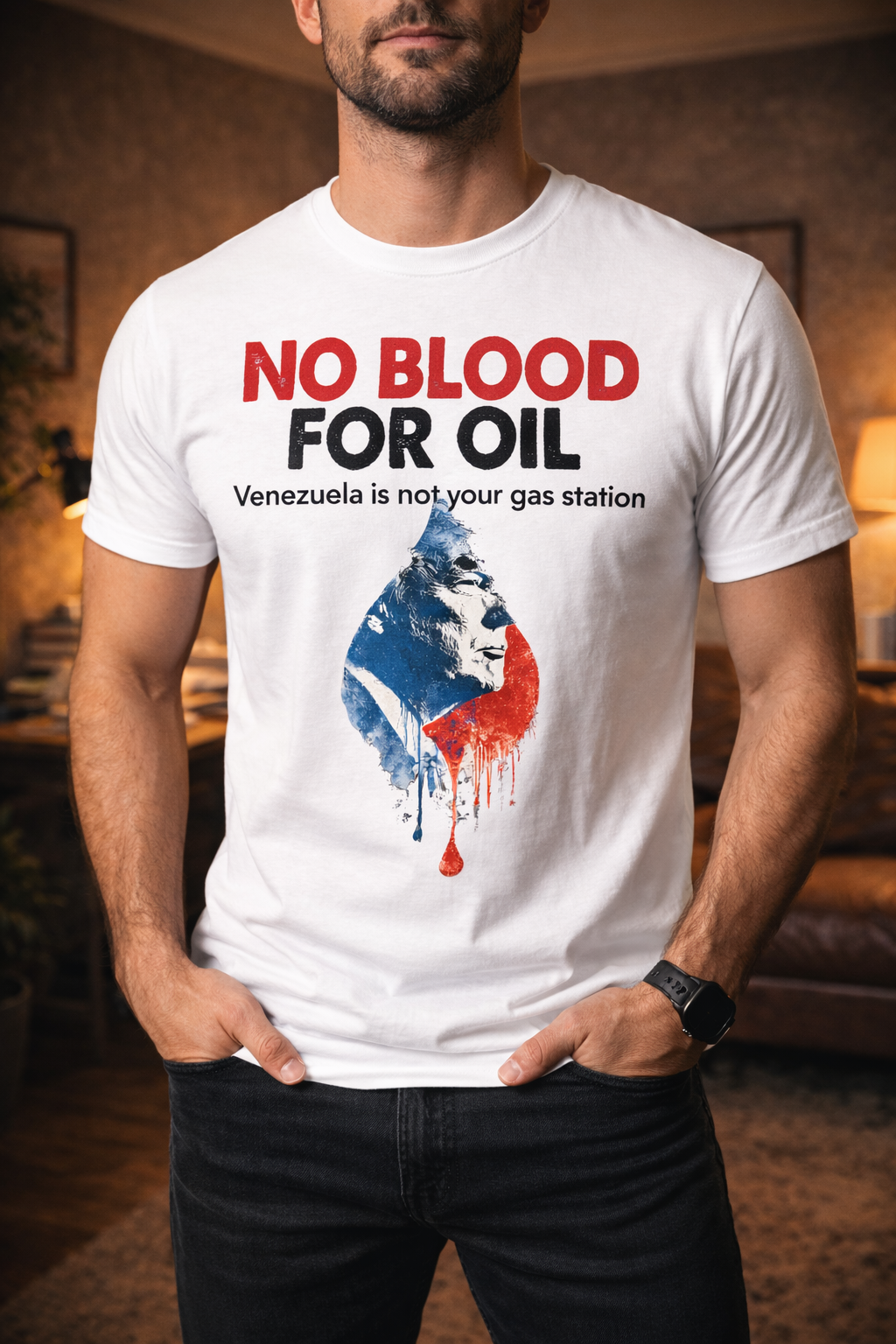 No Blood For Oil T-Shirt, Political Protest Graphic Tee, Anti War Statement Shirt, Unisex Activist Streetwear