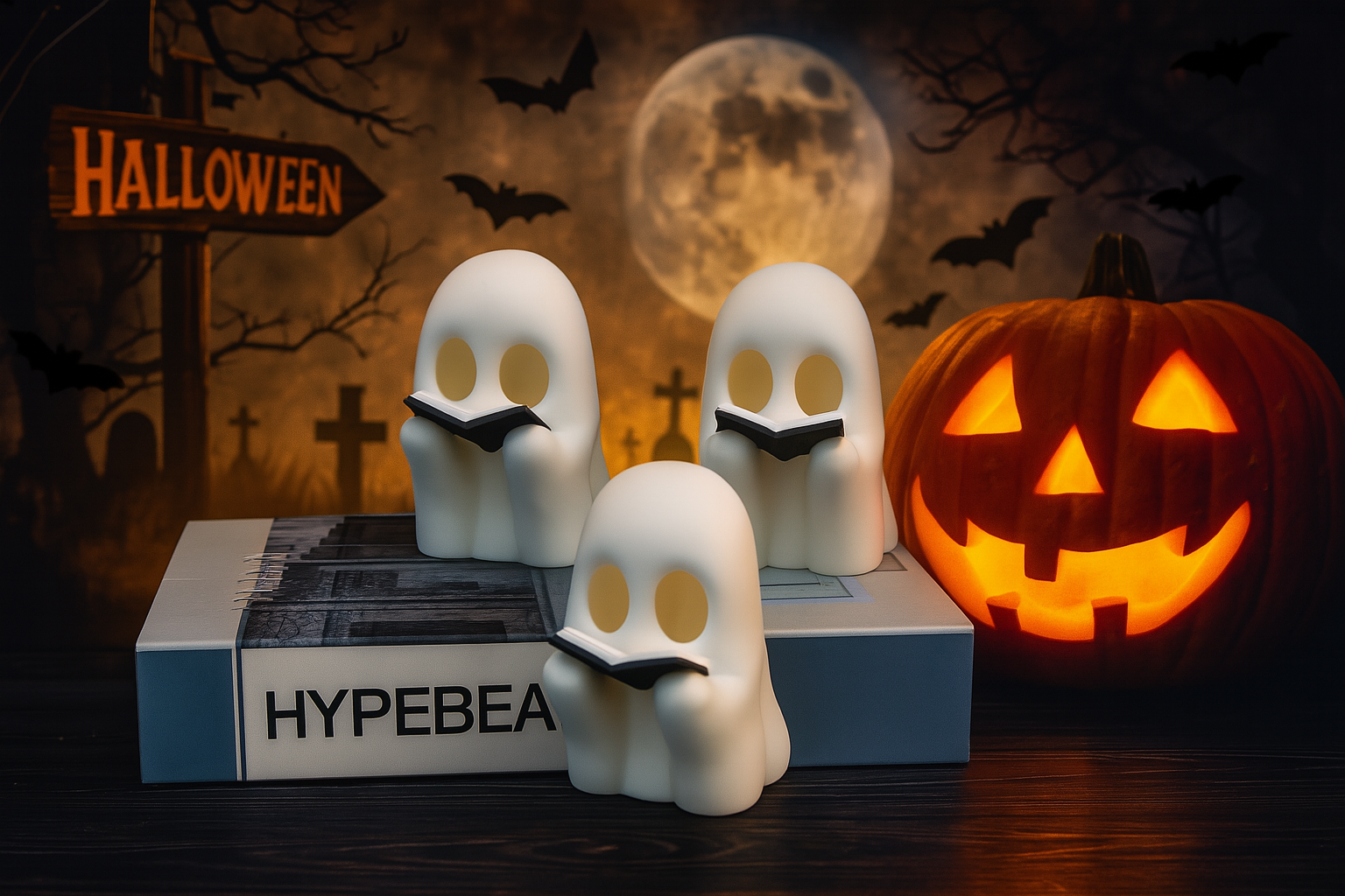 Halloween Decorations, Halloween Faceless Man with Cape & 3D Printed Pumpkin Toy Set, Spooky Scene Models, Desktop Decor, Spooky Halloween Decor