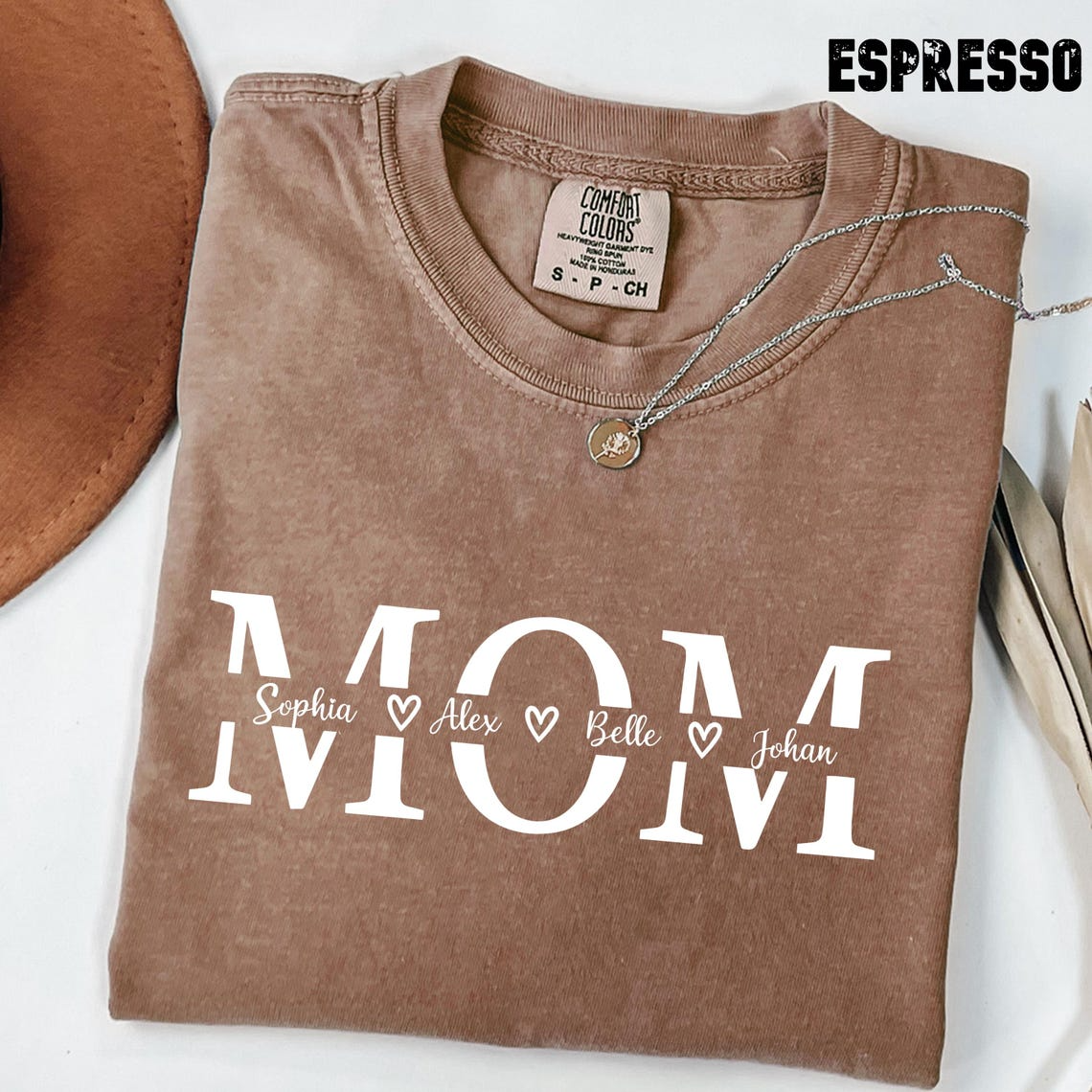 Custom Mom Shirt with Kids Names, Personalized Mama Shirt, Mother’s Day Gift for Mom