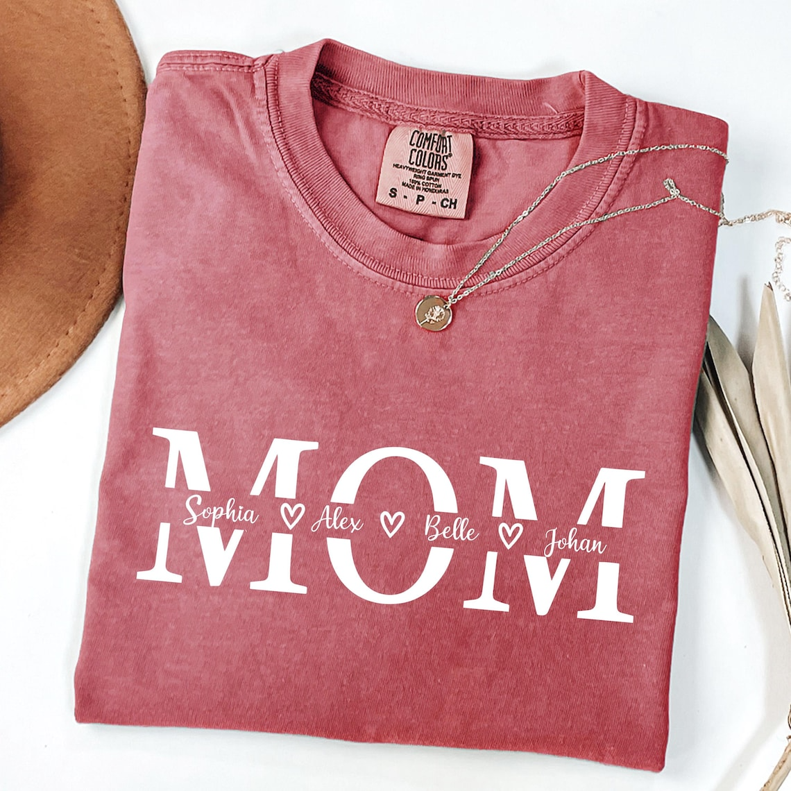 Custom Mom Shirt with Kids Names, Personalized Mama Shirt, Mother’s Day Gift for Mom