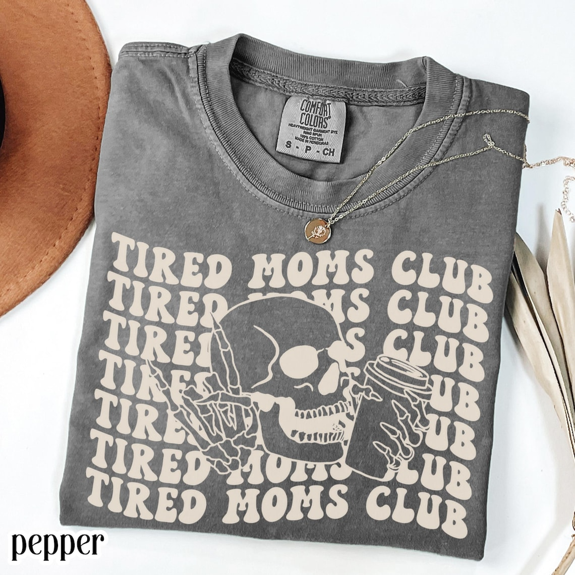 Tired Moms Club Shirt, Funny Coffee Mom Shirt, Mama Shirt, Mother’s Day Gift for Mom, Skeleton Coffee Mom Tee